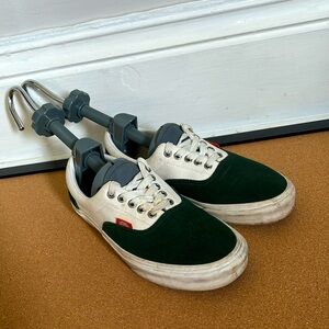GREEN AND WHITE VANS SNEAKERS